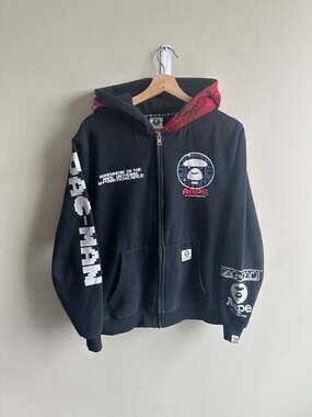 Aape by A Bathing Ape x Pac-Man Full Zip Hoodie Size L